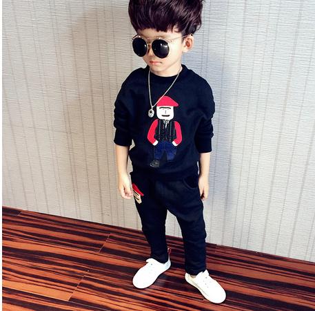 2016子供服のための男の子スーツ付きプルオーバーパーカー-キッズ服　セット問屋・仕入れ・卸・卸売り