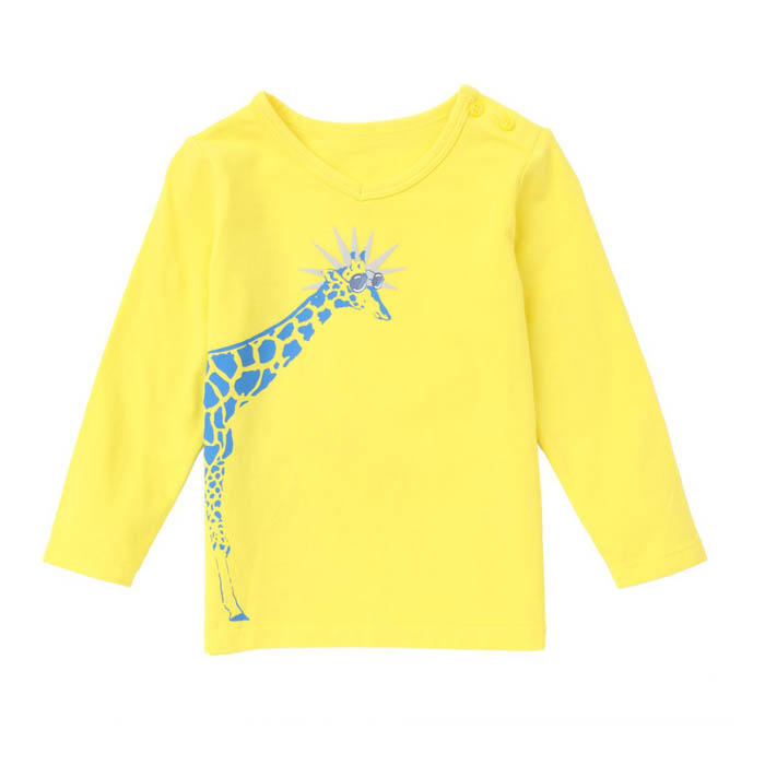 Vネックキリンプリント卸売子供服米国-キッズ服　Tシャツ問屋・仕入れ・卸・卸売り