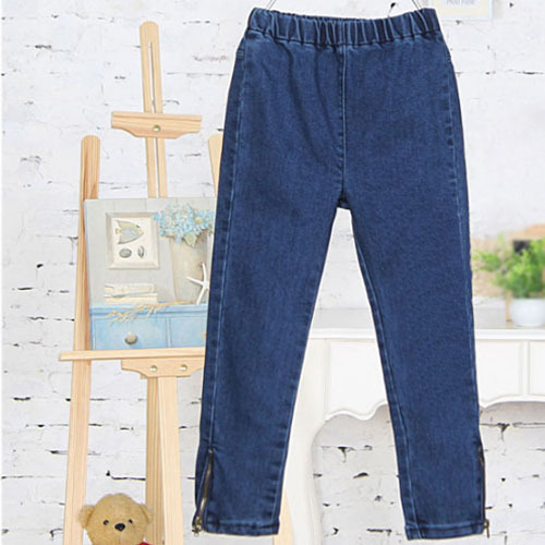 韓国の秋のデザインtaz160142014年silmトップスタイル甘い特別なジッパー付きの鉛筆のズボンの女の子のジーンズ-キッズ服　ジーンズ問屋・仕入れ・卸・卸売り