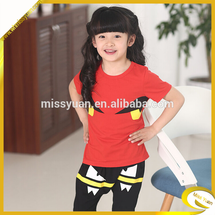 中国工場ファッション最高品質の女の子のt- シャツスーツ-キッズ服　Tシャツ問屋・仕入れ・卸・卸売り
