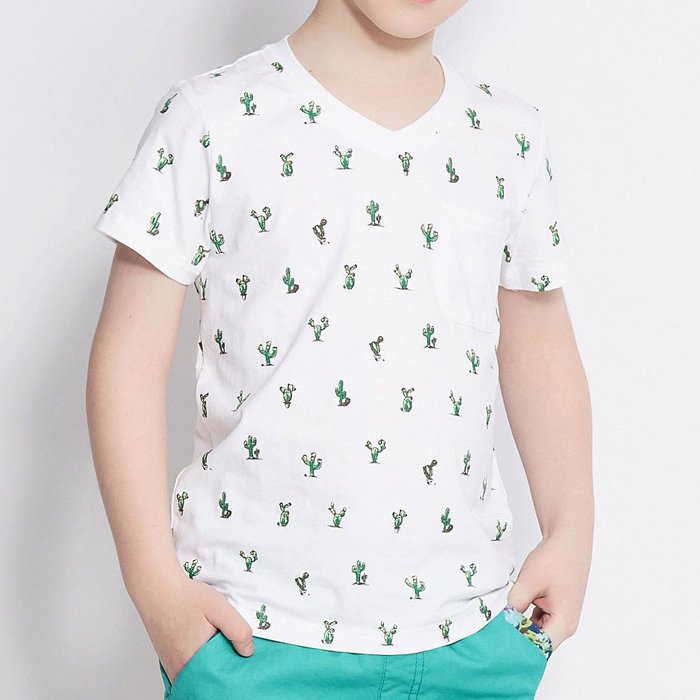 ファンシーホワイトフルプリントファッション男の子tシャツ卸売-キッズ服　Tシャツ問屋・仕入れ・卸・卸売り