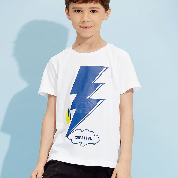 新しいリリース卸売ホワイトプリントホット男の子tシャツ-キッズ服　Tシャツ問屋・仕入れ・卸・卸売り