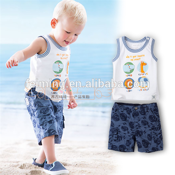 Tshirtのブランド2014年男の子の綿t- シャツの子供たちが視認性の高い安い中国卸売衣類-キッズ服　セット問屋・仕入れ・卸・卸売り