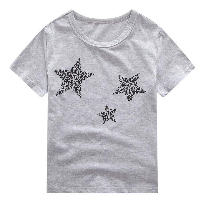 グレースタイリッシュなスタープリントカジュアルtシャツキッズ年齢-キッズ服　Tシャツ問屋・仕入れ・卸・卸売り