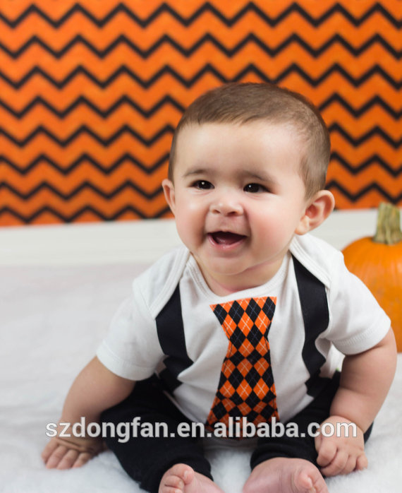 クールハロウィン衣装男の子ハロウィン衣装子供ファンシー綿tシャツ赤ちゃんサスペンダーとネクタイ衣装男の子最初ハロウィン-キッズ服　セット問屋・仕入れ・卸・卸売り