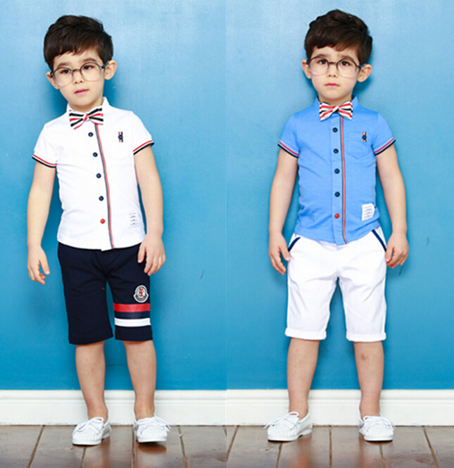 2016は新しい子供服半袖夏の男の子のスーツ-キッズ服　セット問屋・仕入れ・卸・卸売り