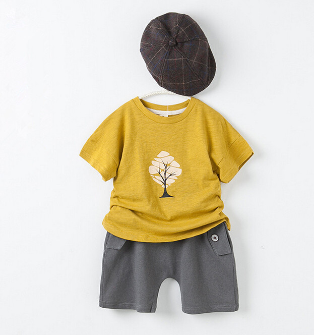 ファッションシンプルで簡単のための子tシャツハイグレードインポート服男の子スーツ-キッズ服　セット問屋・仕入れ・卸・卸売り