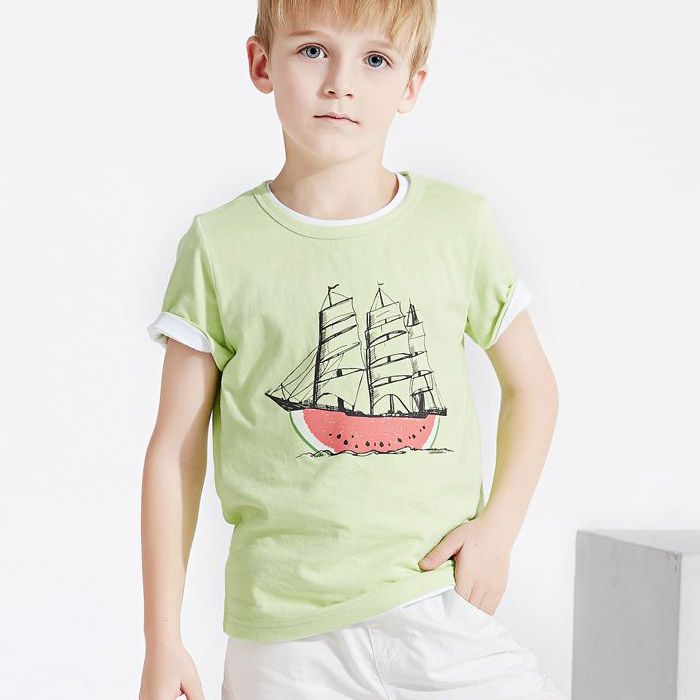 新加入素敵なスイカ船印刷キッズtシャツ-キッズ服　Tシャツ問屋・仕入れ・卸・卸売り