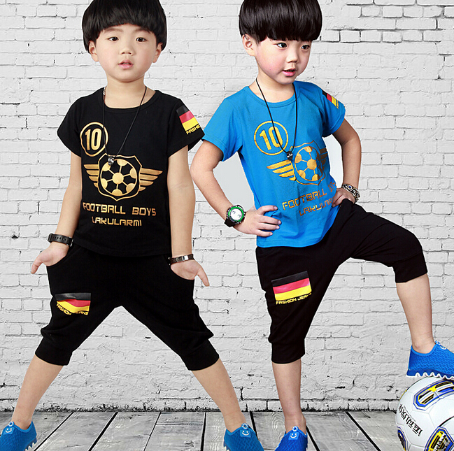 子供の半袖tシャツスーツを新しい2016男の子服夏男の子服セット-キッズ服　セット問屋・仕入れ・卸・卸売り