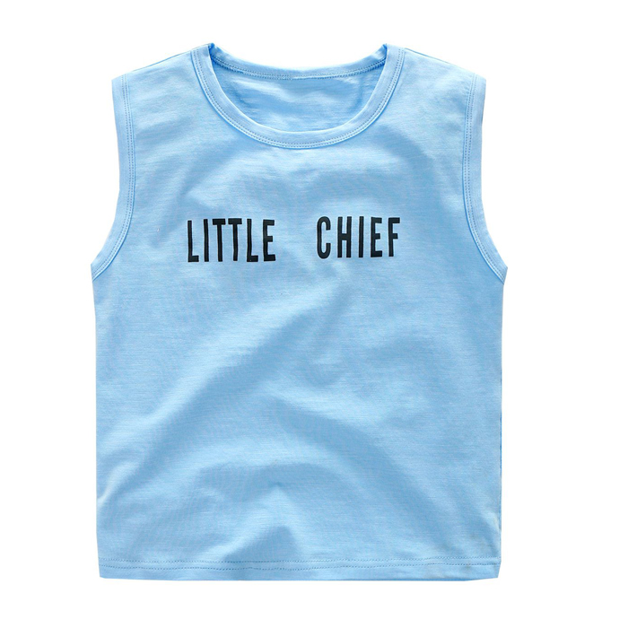 ブルーリトルチーフプリントベスト用子卸売-キッズ服　Tシャツ問屋・仕入れ・卸・卸売り