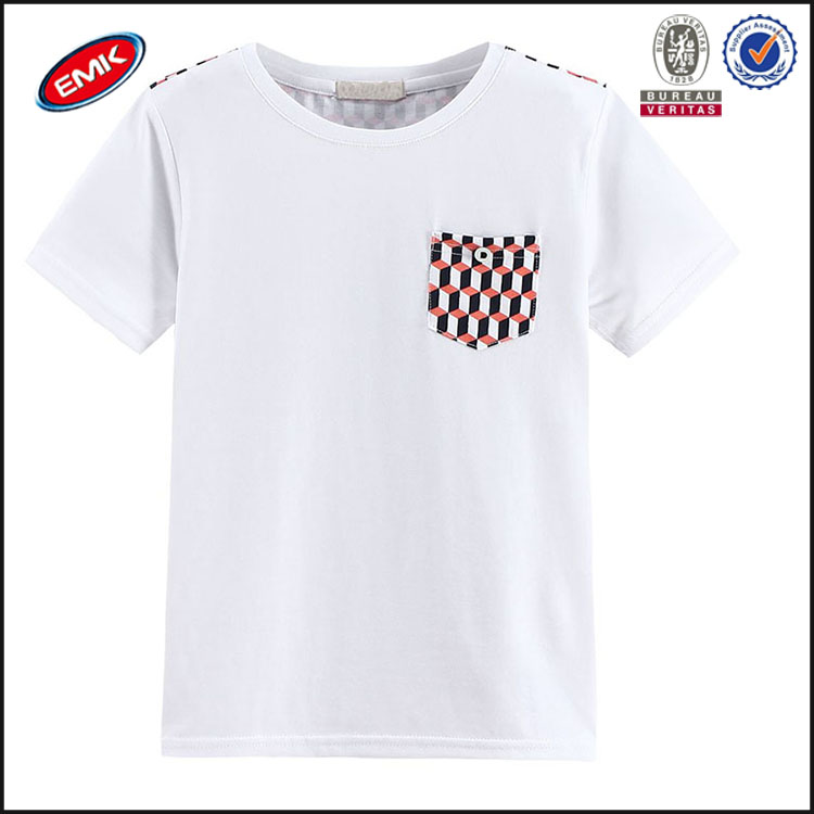 夏の高品質男の子服子供tシャツでバックgeometic印刷-キッズ服　Tシャツ問屋・仕入れ・卸・卸売り