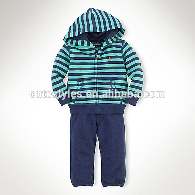 秋子供服セット綿ストリップ子供カジュアルパーカー熱い販売服セット卸売CS40815-7-キッズ服　セット問屋・仕入れ・卸・卸売り