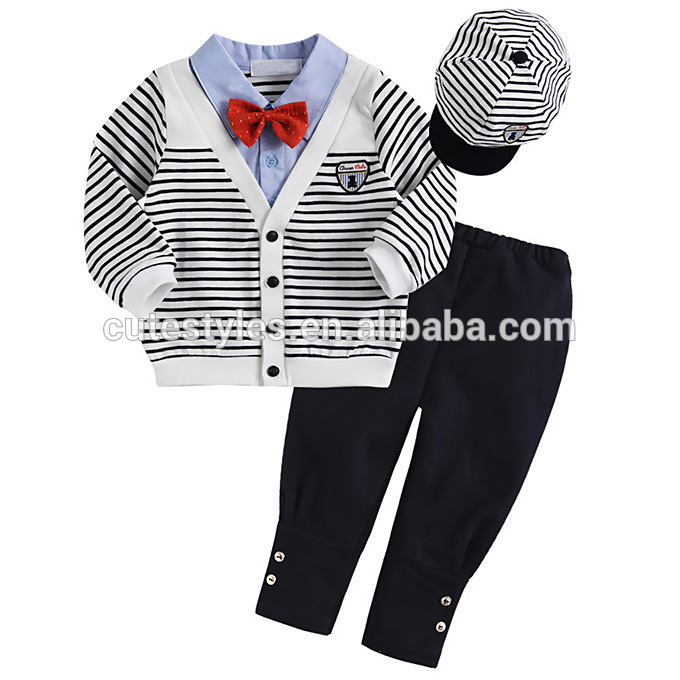 秋子供服セットニットジャケット4ピースベビー服セットで赤ちょう結びファッション子供アパレル卸売CS40813-25-キッズ服　セット問屋・仕入れ・卸・卸売り