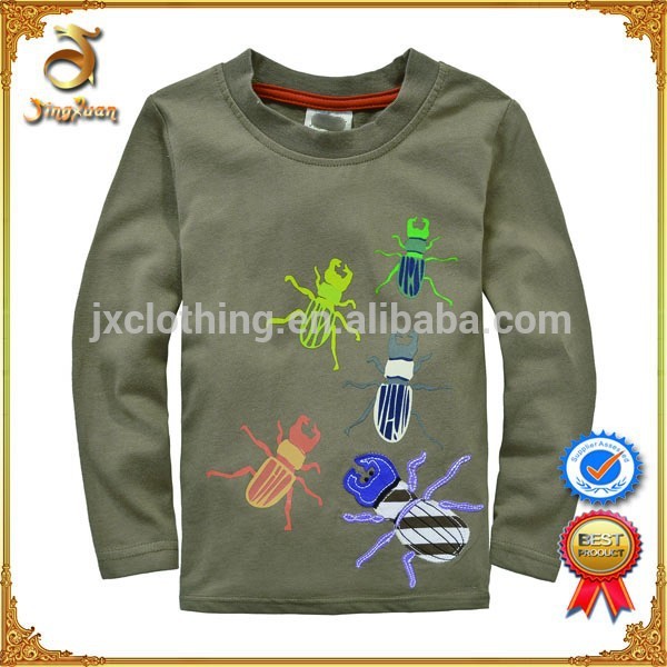 新しいスタイリッシュ子供服男の子ラウンドネックロングスリーブtシャツ-キッズ服　Tシャツ問屋・仕入れ・卸・卸売り