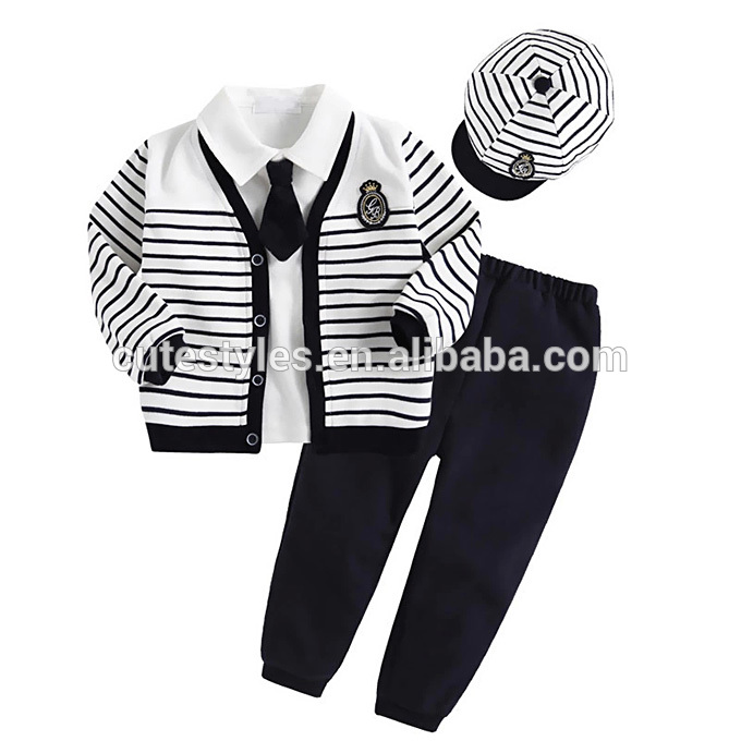 子供服セット秋ニットジャケット用男の子英国紳士スタイル5ピーススーツ用新着子供セットCS40717-43-キッズ服　セット問屋・仕入れ・卸・卸売り