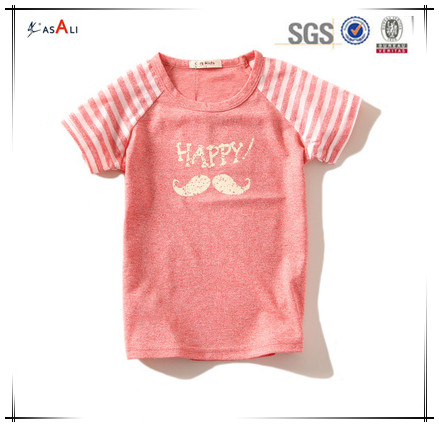 楽しい楽しいピンクストライプ作るtシャツ子供-キッズ服　Tシャツ問屋・仕入れ・卸・卸売り