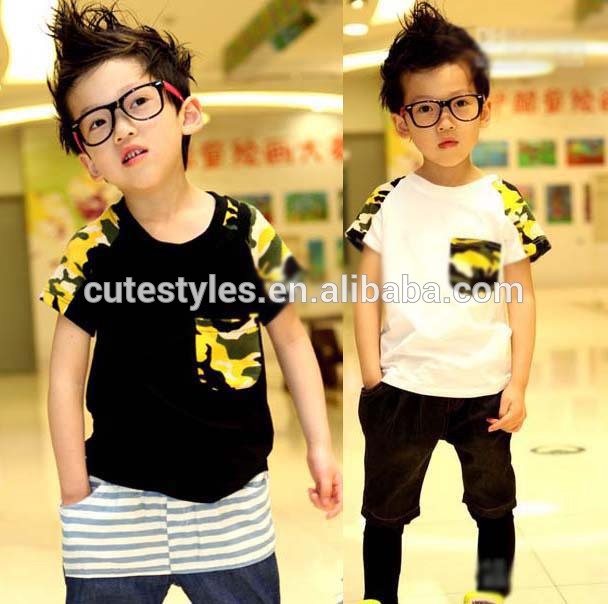 ティーシャツ男の子子供服子の半袖tシャツのファッション短いbt40412-18迷彩シャツ-キッズ服　Tシャツ問屋・仕入れ・卸・卸売り