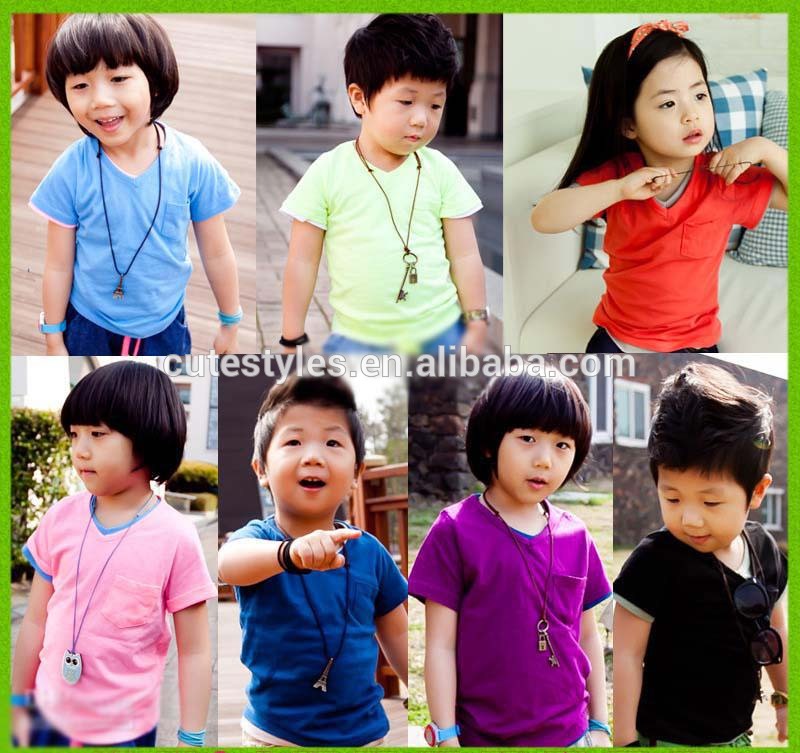 カジュアルファッションの子供のtシャツvネックシャツ子供の夏の半袖tシャツの子の服の着用bt40411-82-キッズ服　Tシャツ問屋・仕入れ・卸・卸売り