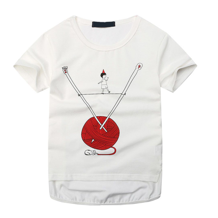 快適な白い素敵な子供tシャツで印刷-キッズ服　Tシャツ問屋・仕入れ・卸・卸売り