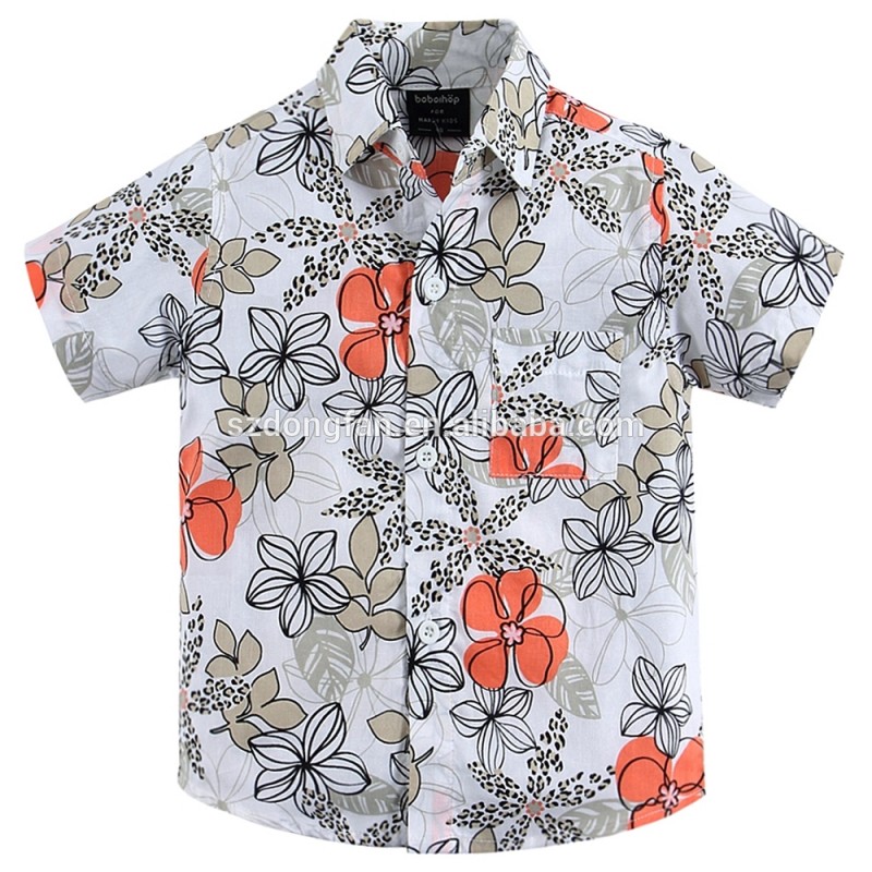 新しい到着のファッションボーイズ夏服アロハシャツのアロハシャツ男の子用花柄シャツ-キッズ服　Tシャツ問屋・仕入れ・卸・卸売り