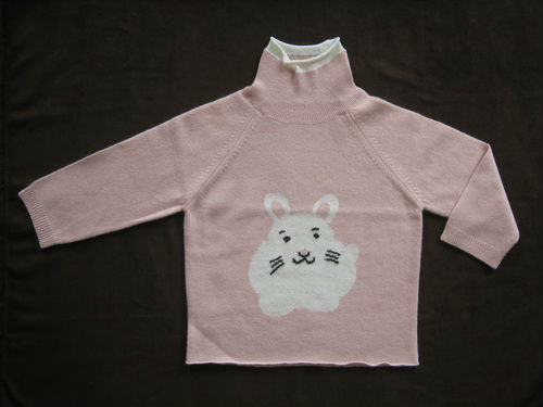 赤ちゃんの亀首インターシャプルオーバーカシミヤのセーター-キッズ服　セーター問屋・仕入れ・卸・卸売り