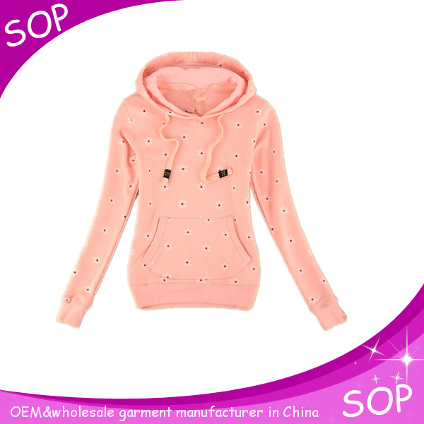 女の子子供平野ピンクフルプリントパーカー良い回服-キッズ服　パーカー、スウェットシャツ問屋・仕入れ・卸・卸売り