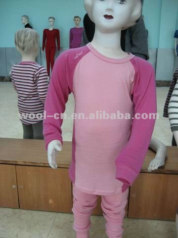 子供のためのmerinoのウールの下着のスーツ-キッズ用下着問屋・仕入れ・卸・卸売り