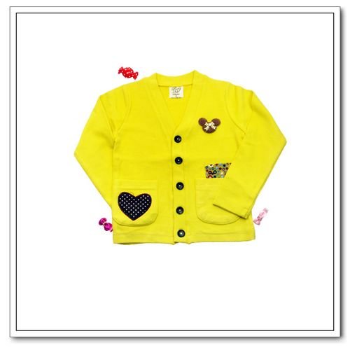 黄色くか小さいカーディガン-キッズ服　シャツ、トップス問屋・仕入れ・卸・卸売り