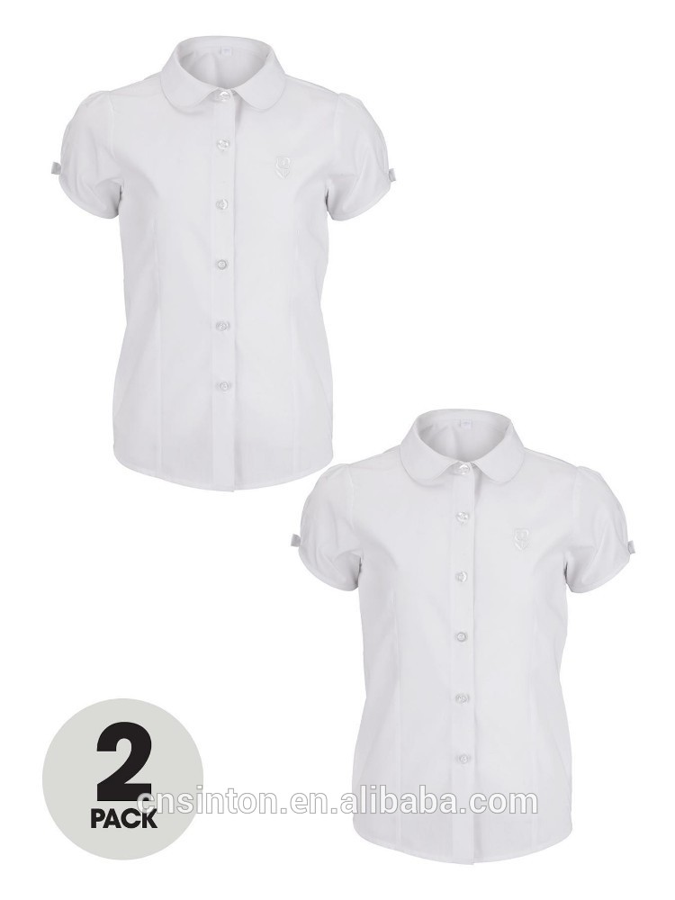 古典的なシャツの2の学校の女の子を設定します-キッズ服　シャツ、トップス問屋・仕入れ・卸・卸売り