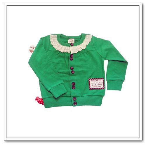 小さい緑のカーディガン-キッズ服　シャツ、トップス問屋・仕入れ・卸・卸売り
