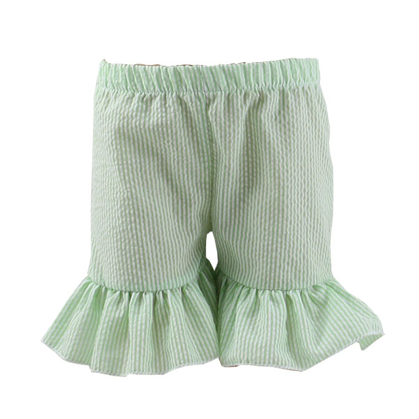 2016夏の服子供女の子ブティック ショーツ chidlren卸売ベビー ニット フリル ショート 100%綿シアサッカー生地ショーツ-キッズ服　半ズボン問屋・仕入れ・卸・卸売り