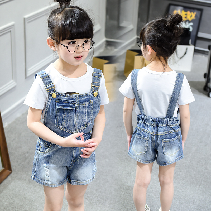 YD7062korean女の子デニムショーツ洗浄子供ショーツ-キッズ服　半ズボン問屋・仕入れ・卸・卸売り