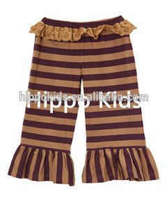 秋の女の子ストライプフリルパンツ卸売子供服米国新しいパンツデザイン用女の子パンツ-ズボン問屋・仕入れ・卸・卸売り
