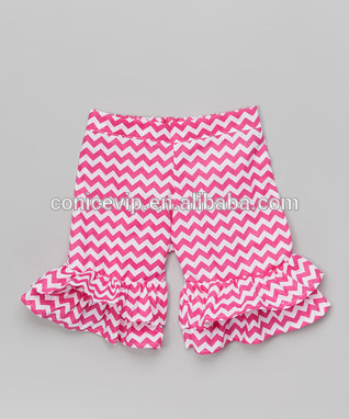 愛らしいダブルフリルガールソフトコットンパンツ卸売の女の子の夏の子供たちフリルパンツ-ズボン問屋・仕入れ・卸・卸売り