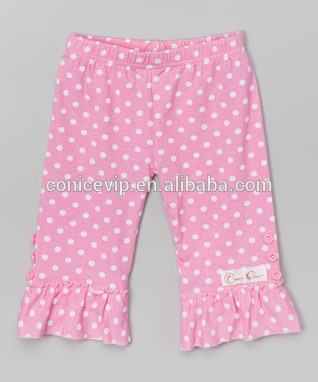愛らしい秋の子供淡いピンクフリルレースのフリルパンツ卸売赤ちゃんの女の子の綿ショートパンツ-ズボン問屋・仕入れ・卸・卸売り