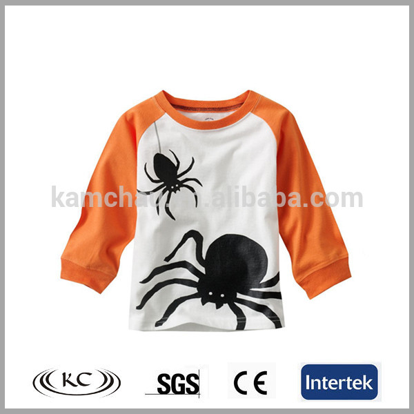 中国低価格販売オンライン女の子ラウンドネックtシャツオレンジ-キッズ服　Tシャツ問屋・仕入れ・卸・卸売り