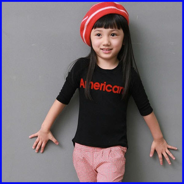 トップブランドのt- シャツ用女の子、 シルクスクリーン印刷の女の子t- シャツ-キッズ服　Tシャツ問屋・仕入れ・卸・卸売り