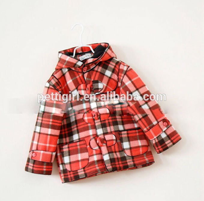 新しい冬の女の子のグリッド厚いコートピンクの女の子のジャケット子供の服のための暖かいコートダウンoc41212-21送料無料-キッズ服　コート問屋・仕入れ・卸・卸売り