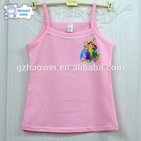 平野王女涼しいキャミソール用女の子100%綿の夏の子供tシャツ-キッズ服　Tシャツ問屋・仕入れ・卸・卸売り