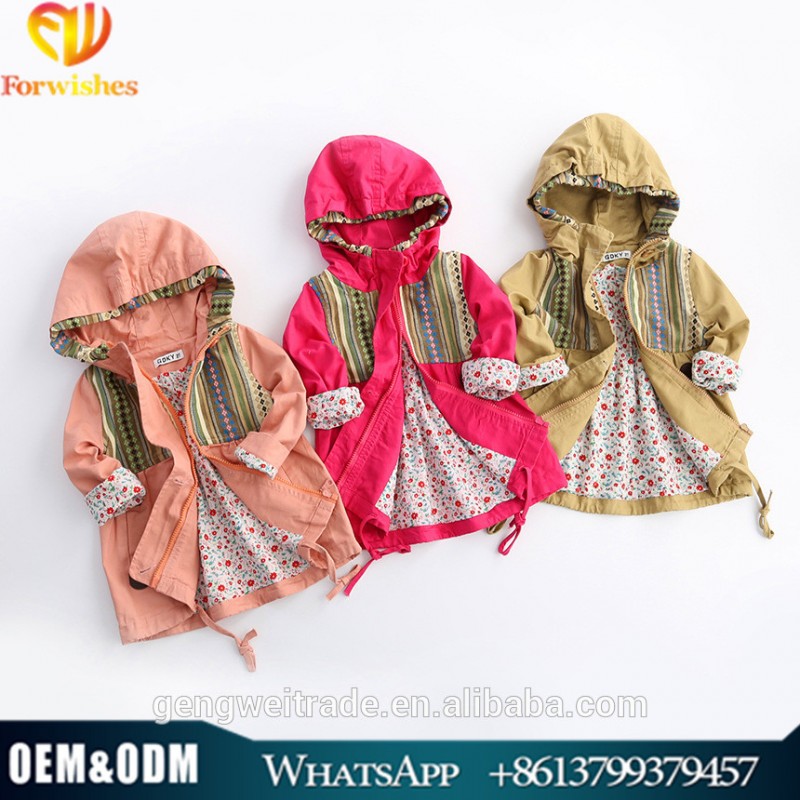 2016秋&冬の子供コートロングfrocks子供ブティック服冬ジャケット女の子のオーバーコート-キッズ服　コート問屋・仕入れ・卸・卸売り