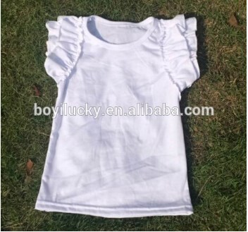 バルクプレインホワイト2015t- シャツ子t- シャツのデザインオーガニックベビー服子供フリルトップ卸売-キッズ服　Tシャツ問屋・仕入れ・卸・卸売り