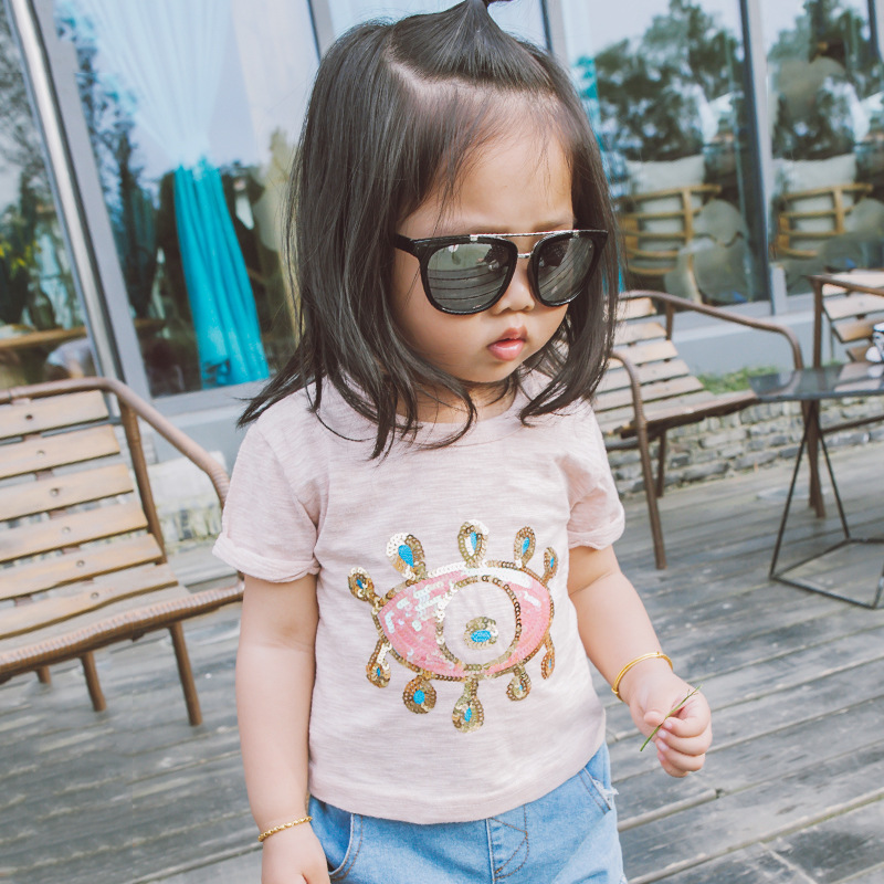 YD1110summer 2016子供服光沢のある目コットンベビーtシャツ-キッズ服　Tシャツ問屋・仕入れ・卸・卸売り