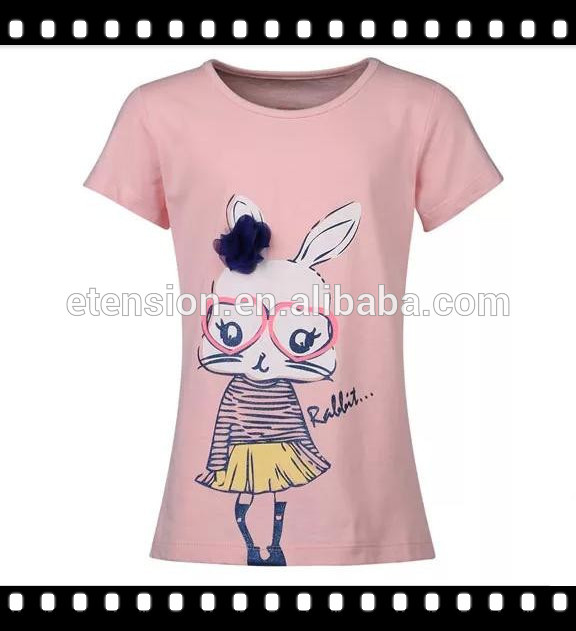 女の子安いピンクかわいいrubbit印刷トップファッションtシャツ-問屋・仕入れ・卸・卸売り