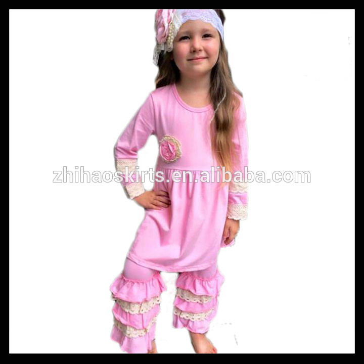 2016新しい到着かわいい赤ちゃん冬服マッチングピンク服セットでlaceruffles新生児ベビー服-キッズ服　セット問屋・仕入れ・卸・卸売り