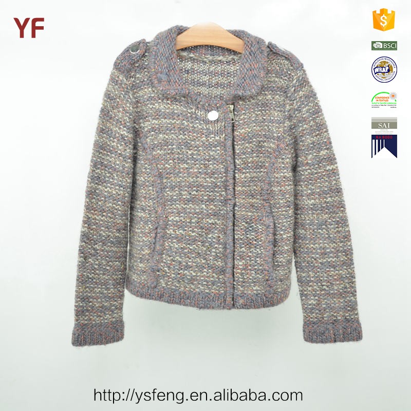 キッズカーディガンハンドニットウールのセーターは編み物女の子のためのデザイン-キッズ服　セーター問屋・仕入れ・卸・卸売り