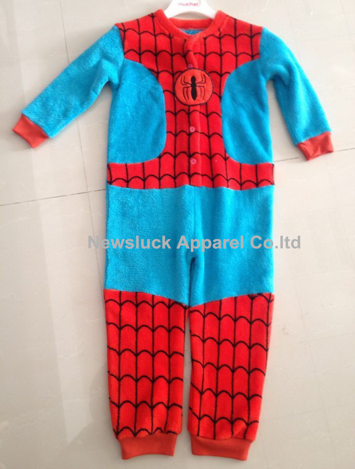 キッズフリーススパイダーマンonesieジャンプスーツ-キッズパジャマ、寝間着問屋・仕入れ・卸・卸売り