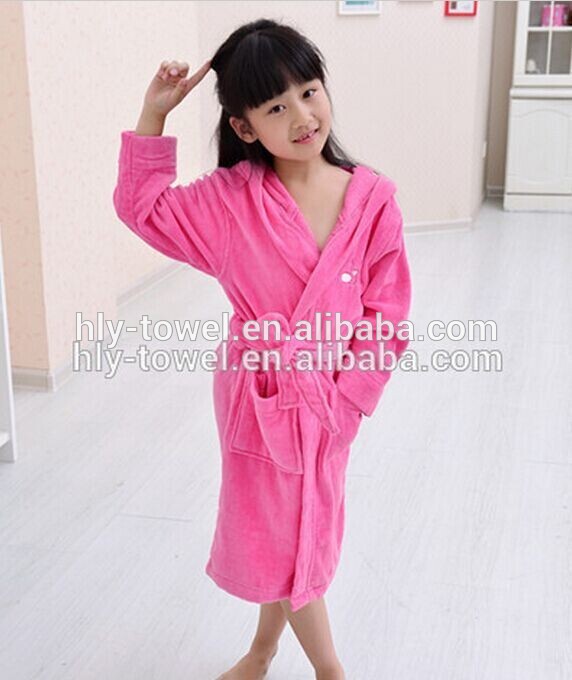 安いピンクプリントバスローブキッズ用バスローブの子供の浴衣-バスローブ問屋・仕入れ・卸・卸売り