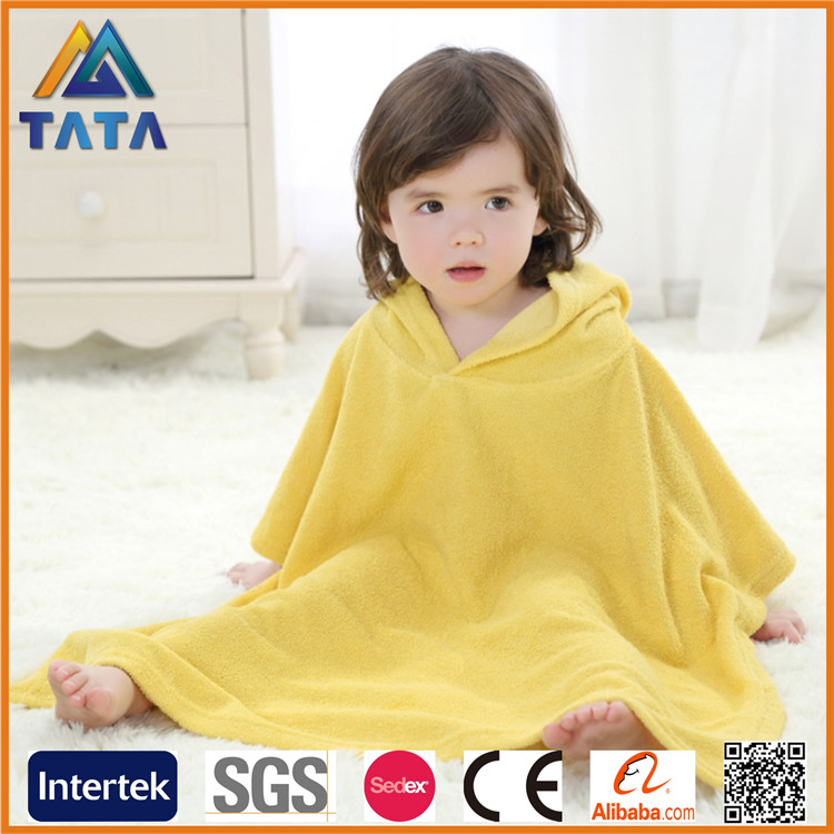 Tata卸売黄色純粋な色カスタムロゴベビーバスローブ-バスローブ問屋・仕入れ・卸・卸売り