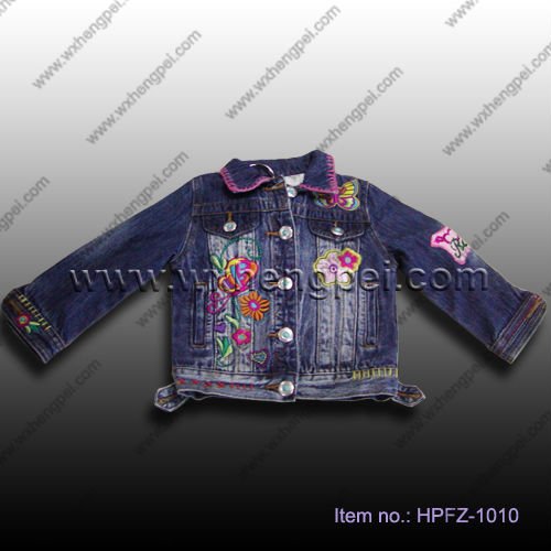 刺繍された女の子のジャケット-ジュニア服（女）ジャケット、コート問屋・仕入れ・卸・卸売り
