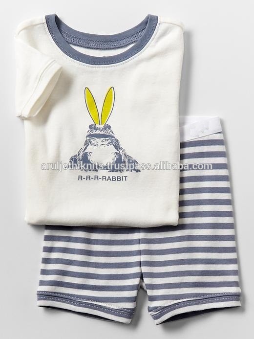 ストライプ男の子のための短いパジャマセット-パジャマ問屋・仕入れ・卸・卸売り